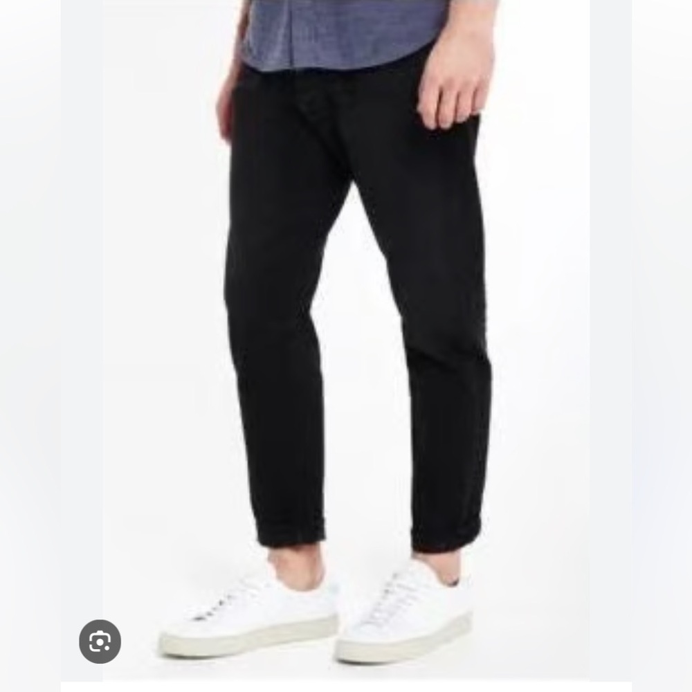 NWT AG Adriano Goldschmied The Apex Black Relaxed Tapered Jeans Size 30 R 30R